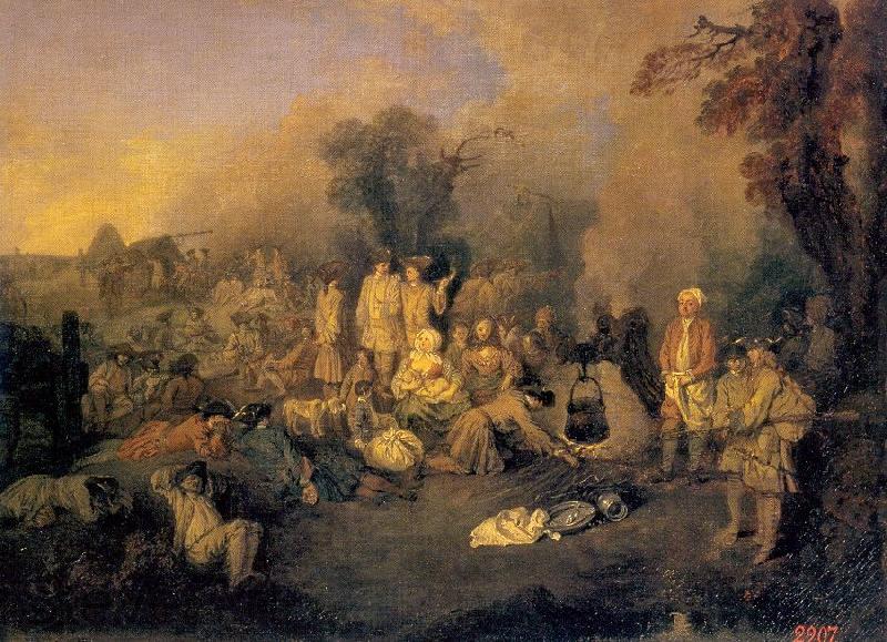 WATTEAU, Antoine The Bivouac